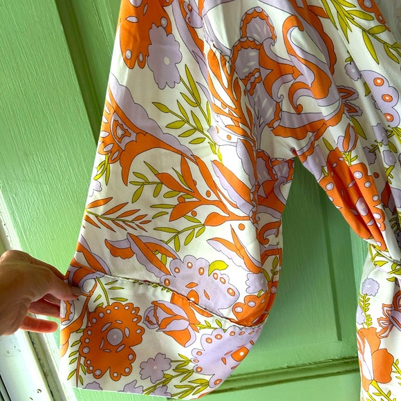 Kassatex cravings floral kimono kaftan maxi lounge wrap dress robe sz 2 large - Picture 4 of 10